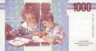 Banconota lira italiana, personaggi illustri. Maria Montessori